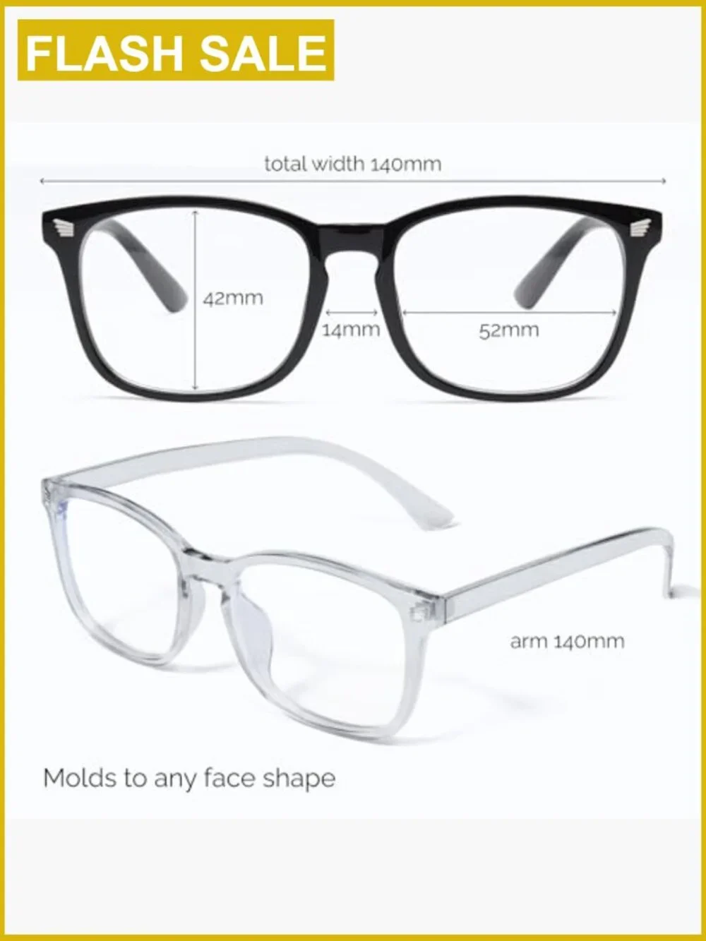 Blue Light Blocking Glasses, UV Protection, Lightweight TR90 Frame, Full Rim,